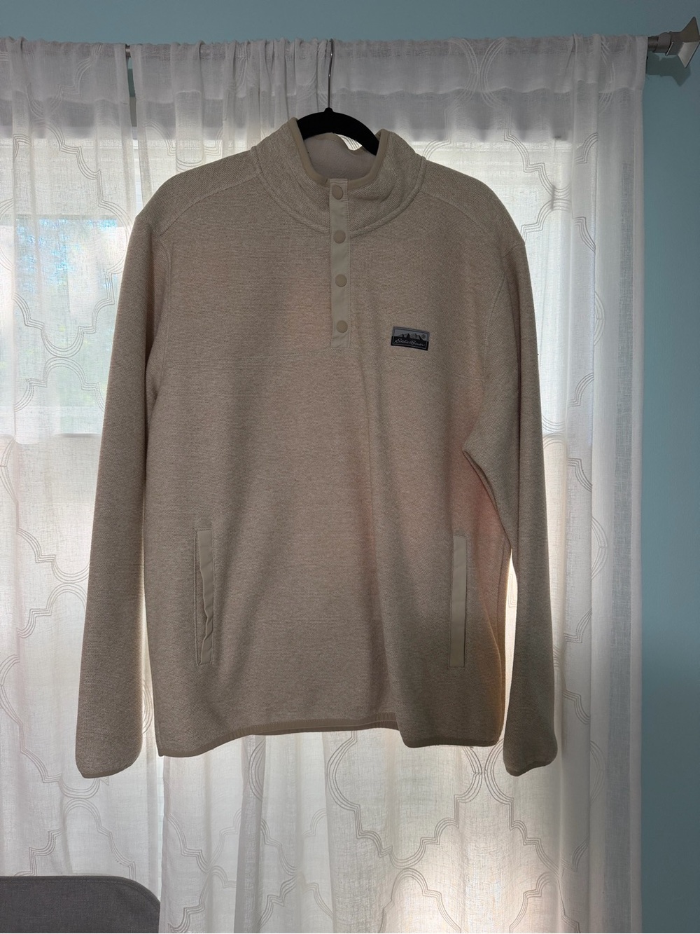 Eddie Bauer Cream Fleece Snap Pullover